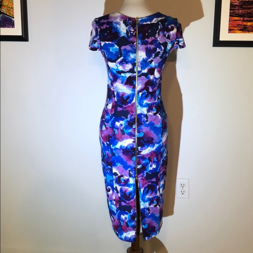 Multicolored dress with full length zipper
